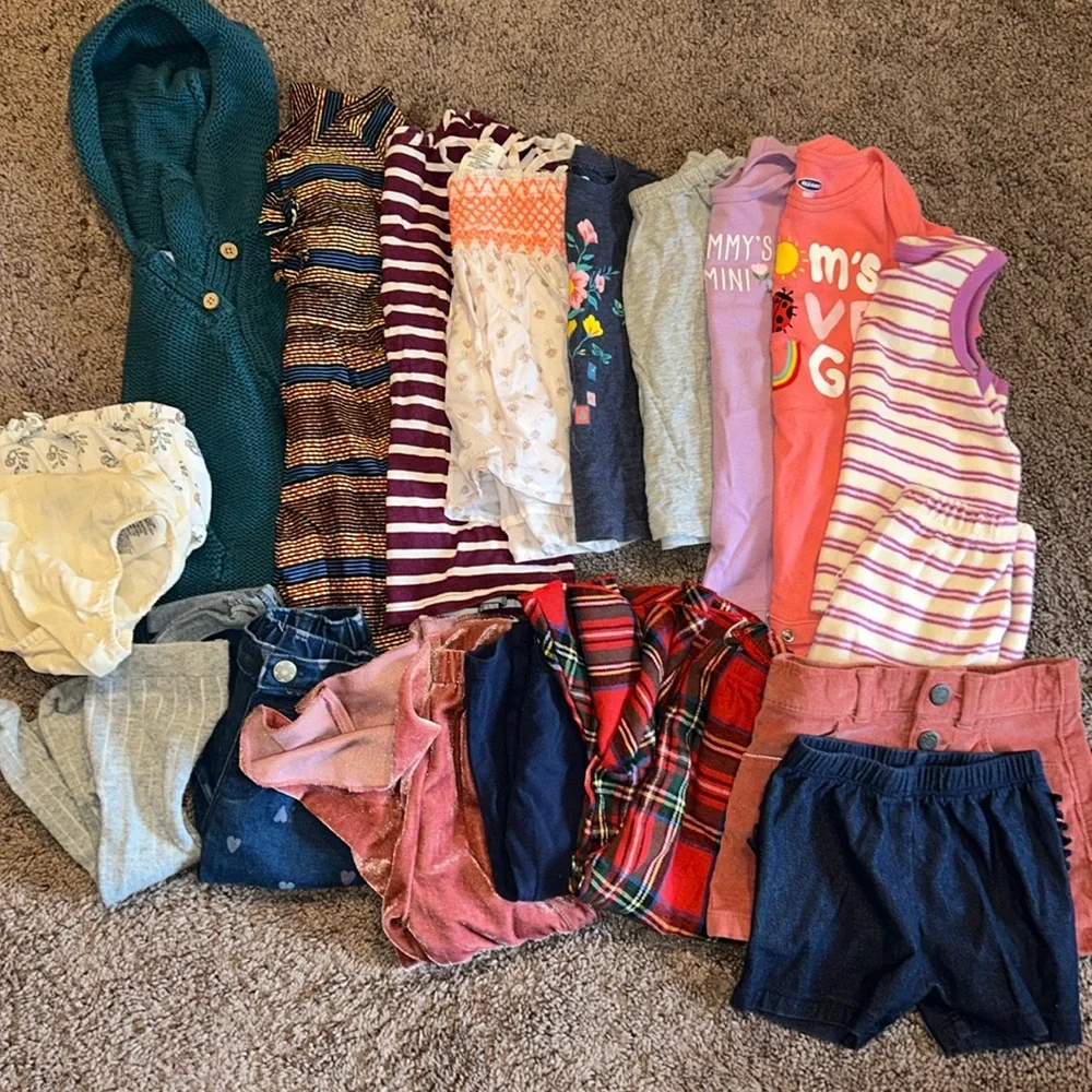 Toddler 12/18m sweater, romper, top, pants, shorts, skirt bundle!